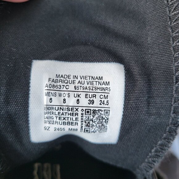 ⭐Converse Chuck 70 Hi Size 6 Men Shoes Black Leather Premium Sneakers A08637C - Picture 10 of 10